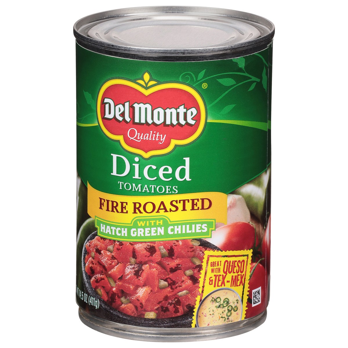 slide 14 of 14, Del Monte Fire Roasted Diced Canned Tomatoes with Hatch Green Chiles, 14.5 oz, 14.5 oz