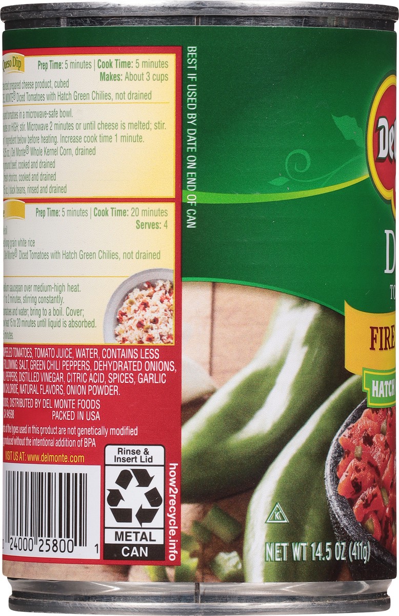 slide 4 of 14, Del Monte Fire Roasted Diced Canned Tomatoes with Hatch Green Chiles, 14.5 oz, 14.5 oz
