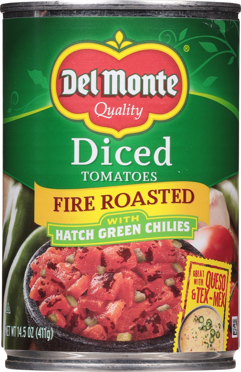 slide 10 of 14, Del Monte Fire Roasted Diced Canned Tomatoes with Hatch Green Chiles, 14.5 oz, 14.5 oz