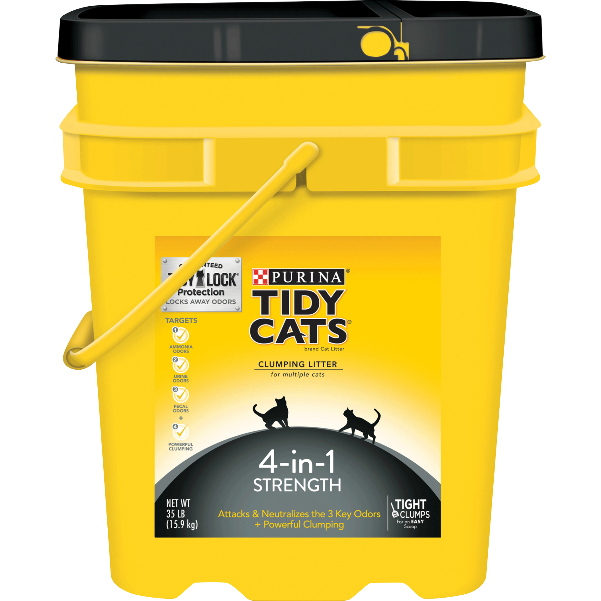 slide 1 of 6, Tidy Cats 4-In-1 Strength Clumping Litter For Multiple Cats, 35 lb