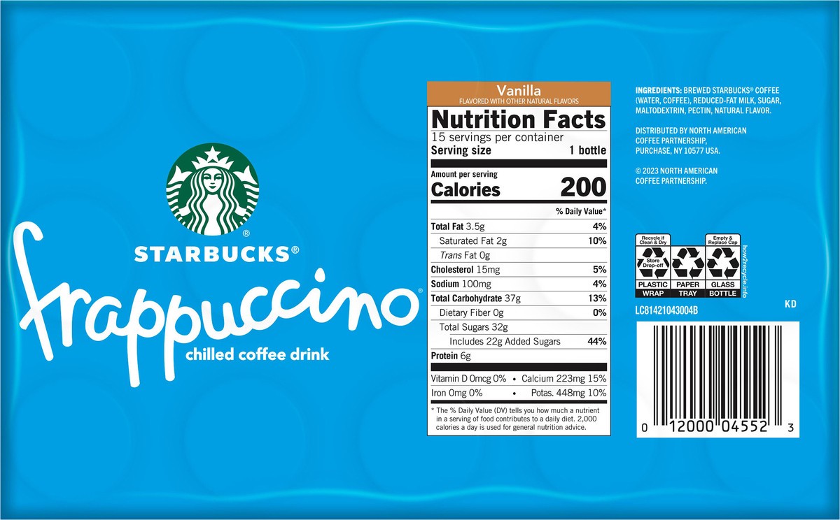 slide 3 of 4, Starbucks Frappuccino Chilled Coffee Drink Vanilla - 15 ct, 15 ct