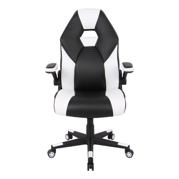 slide 4 of 10, Realspace Rs Gaming Rgx Faux Leather High-Back Gaming Chair, Black/White, 1 ct