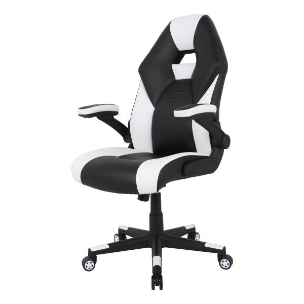 slide 6 of 10, Realspace Rs Gaming Rgx Faux Leather High-Back Gaming Chair, Black/White, 1 ct