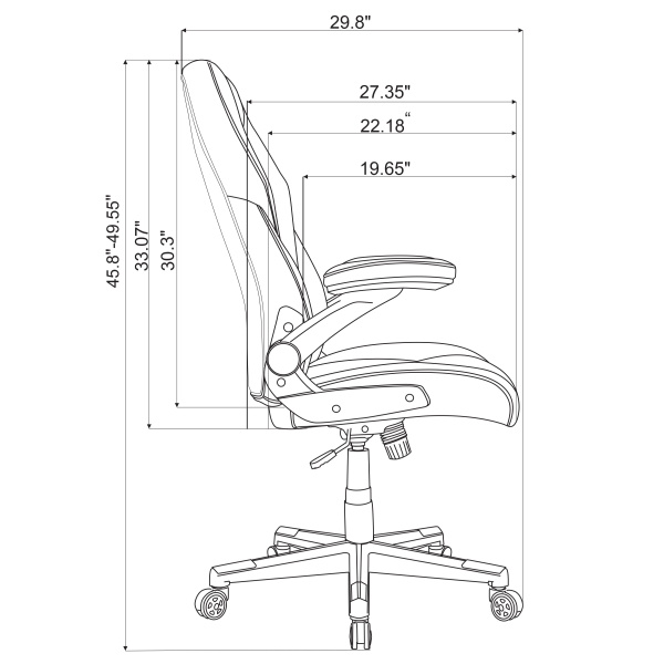 slide 8 of 10, Realspace Rs Gaming Rgx Faux Leather High-Back Gaming Chair, Black/White, 1 ct