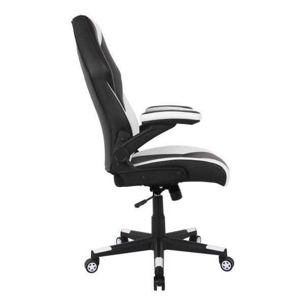 slide 3 of 10, Realspace Rs Gaming Rgx Faux Leather High-Back Gaming Chair, Black/White, 1 ct