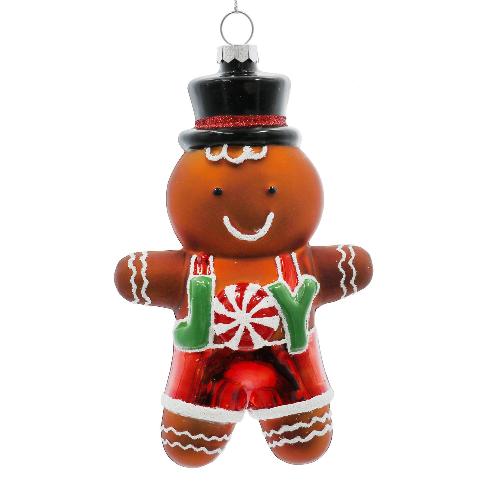 slide 4 of 4, 5.5" Gingerbread Joy Glass Ornament By Ashland, 5.5 in