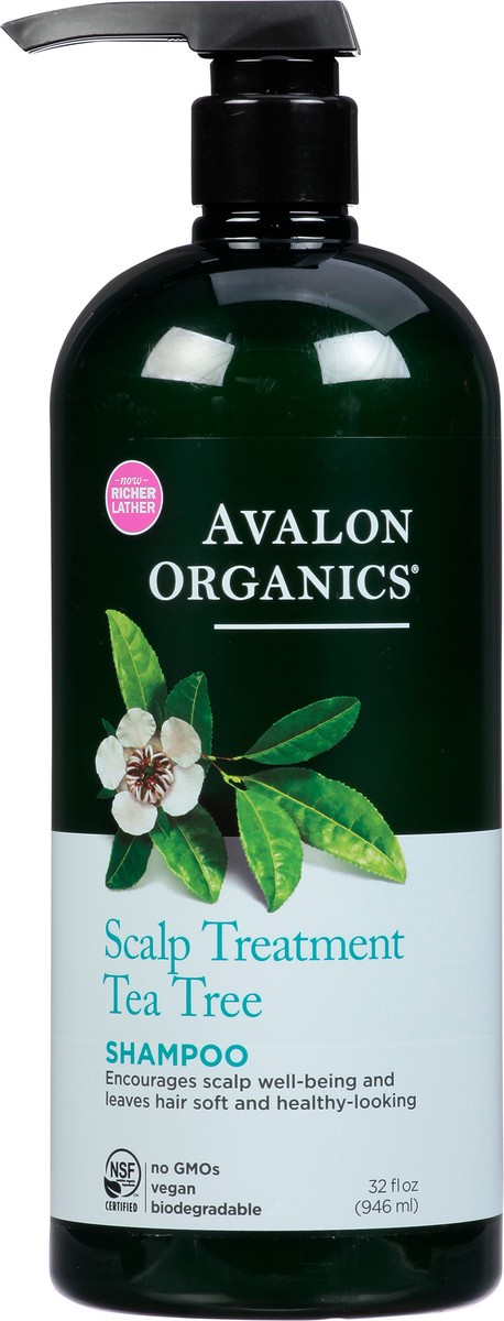 slide 1 of 10, Avalon Organics Avalon Shampoo Tea Tree, 32 fl oz