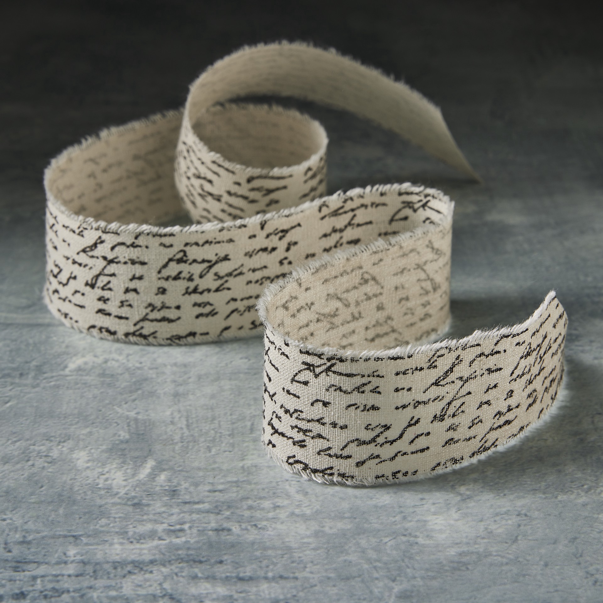 slide 2 of 2, 1.5" X 3yd. Natural Script Cotton Ribbon By Celebrate It Classic, 1.5 in x 3 yd