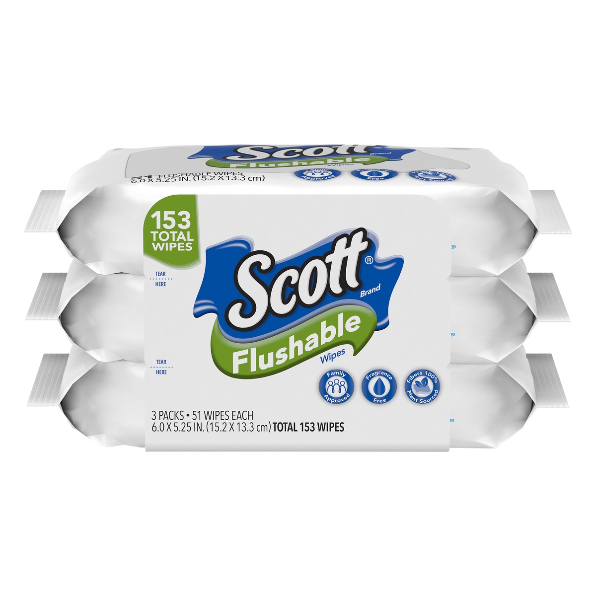 slide 1 of 3, Scott Naturals Flip Top Flushable Cleansing Cloths, 3 pk; 51 ct