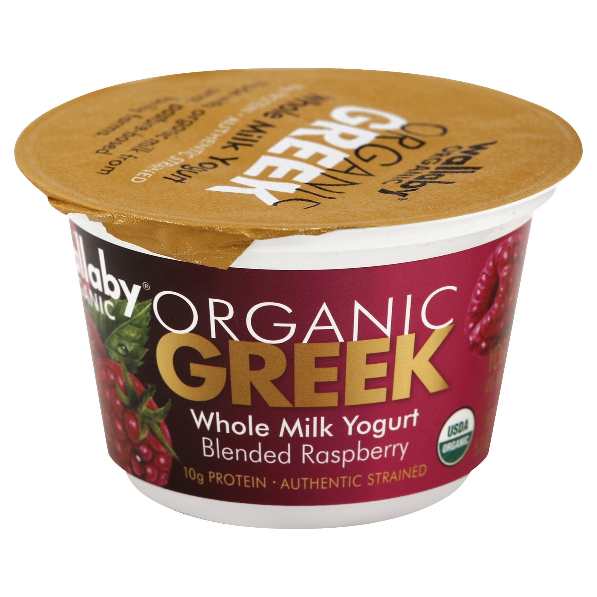 slide 1 of 5, Wallaby Organic Whole Milk Blended Raspberry Yogurt, 5.3 oz
