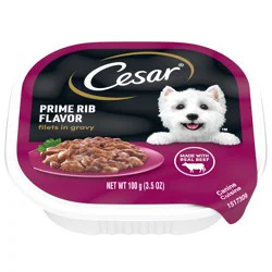 Cesar Filets in Gravy Prime Rib Flavor Canine Cuisine 3.5 oz