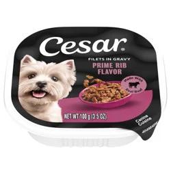 Cesar Filets in Gravy Prime Rib Flavor Canine Cuisine 3.5 oz