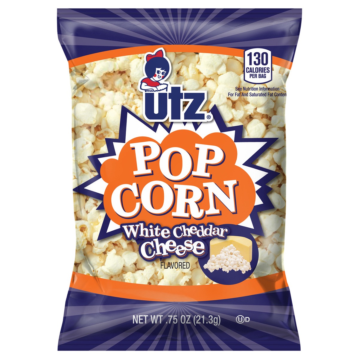 slide 1 of 5, Utz Popcorn White Cheddar, 0.75 oz