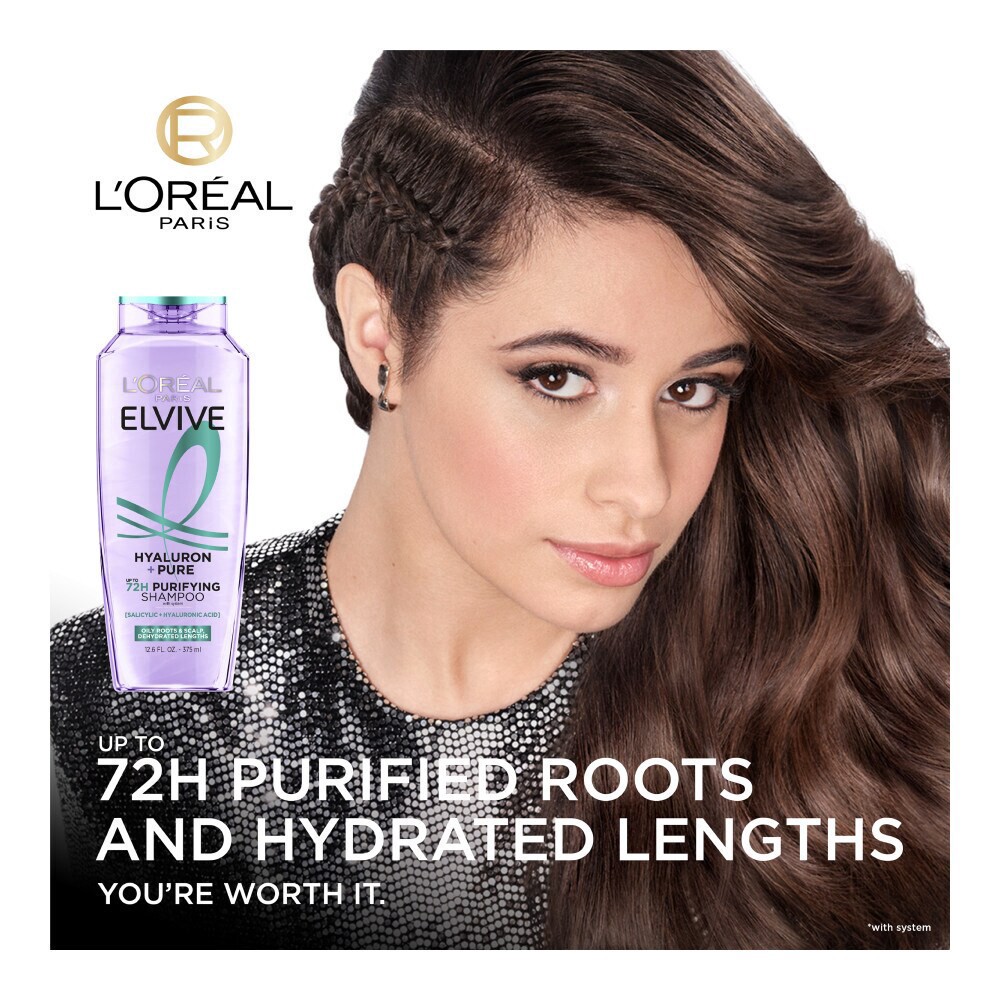 slide 3 of 6, L'Oreal Paris Elvive Hyaluron Plus Pure Shampoo for Oily Hair, 12.6 fl oz