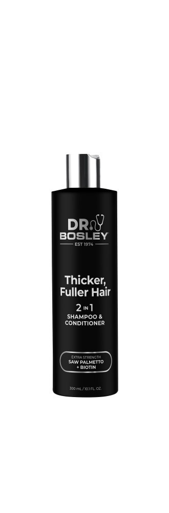 slide 1 of 1, Dr. Bosley Thicker Fuller Hair 2-in-1 Shampoo & Conditioner, 10.1 fl oz
