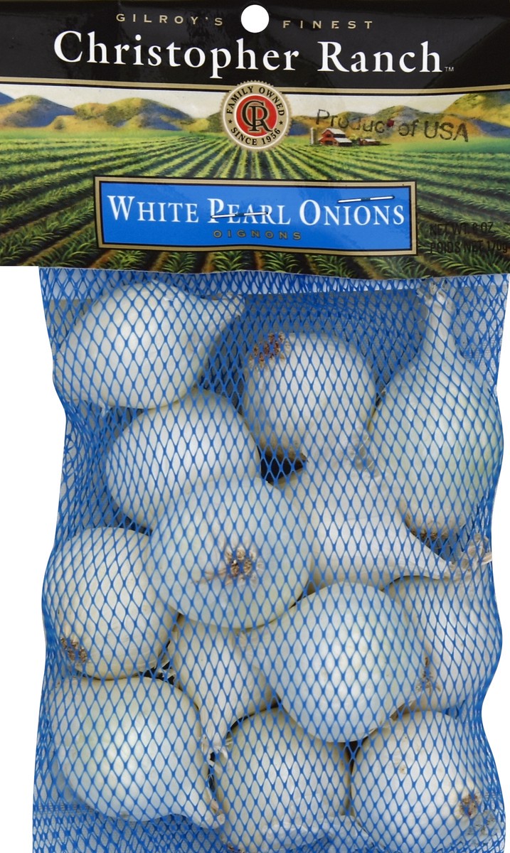 slide 3 of 3, Christopher Ranch Onions White Pearl Prepacked, 6 oz