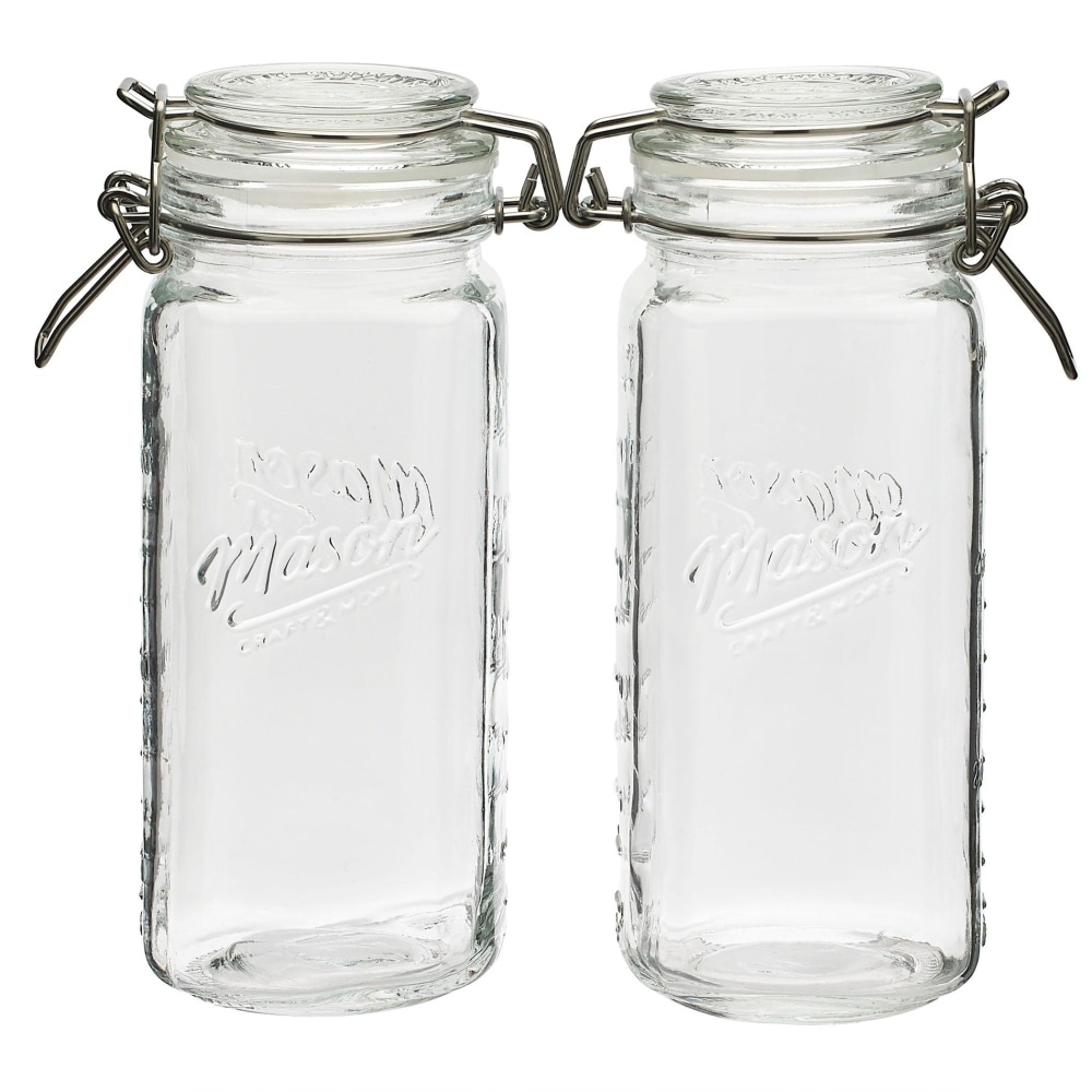 slide 1 of 1, Mason Craft & More Glass Preserving Jars - 22 Ounce - Clear/Silver, 2 ct