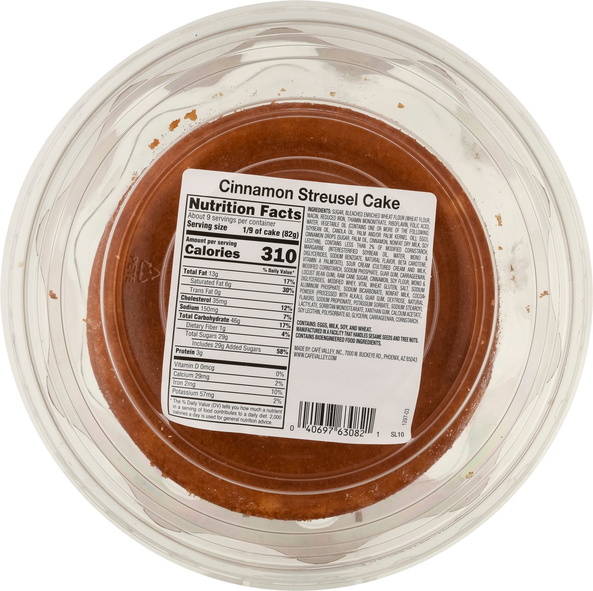 slide 3 of 12, Café Valley Cinnamon Streusel Cake, 26 oz