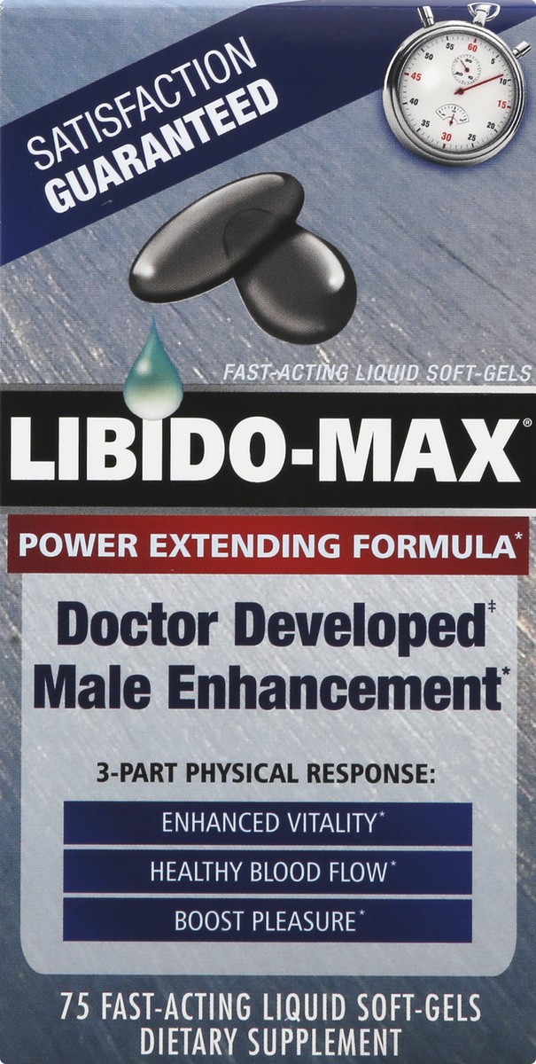 slide 5 of 9, Libido-Max Fast-Acting Liquid Soft-Gels Male Enhancement 75 ea, 75 ct