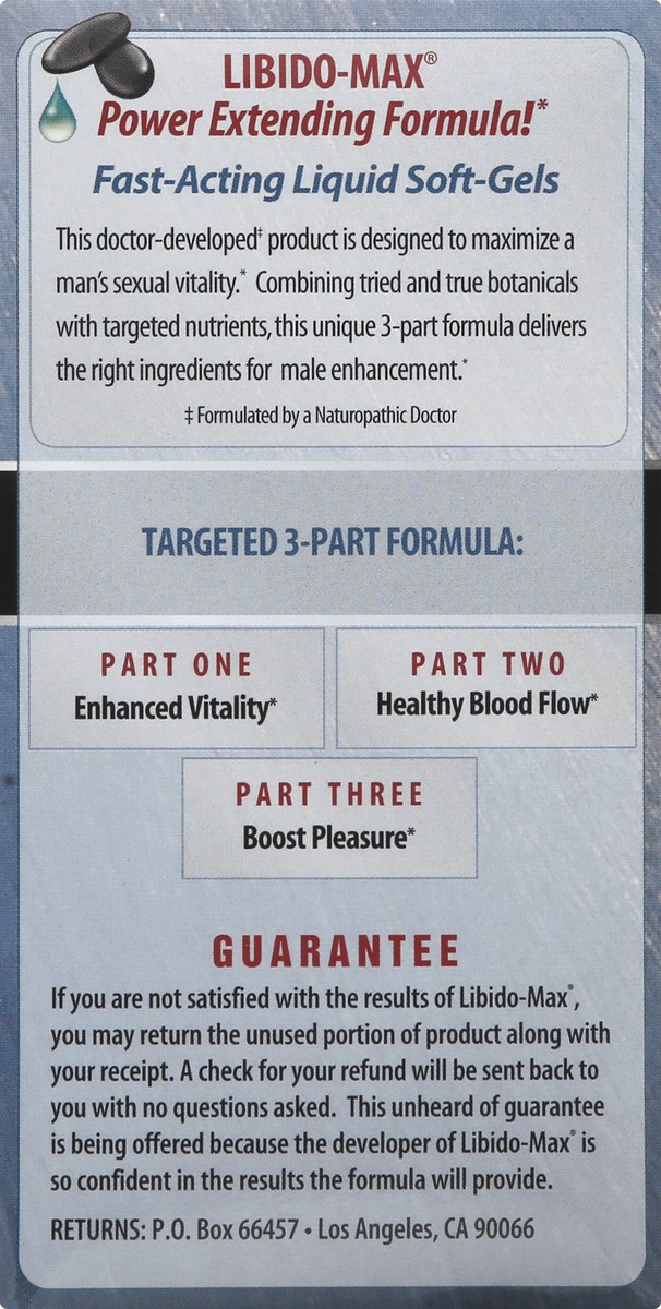 slide 7 of 9, Libido-Max Fast-Acting Liquid Soft-Gels Male Enhancement 75 ea, 75 ct