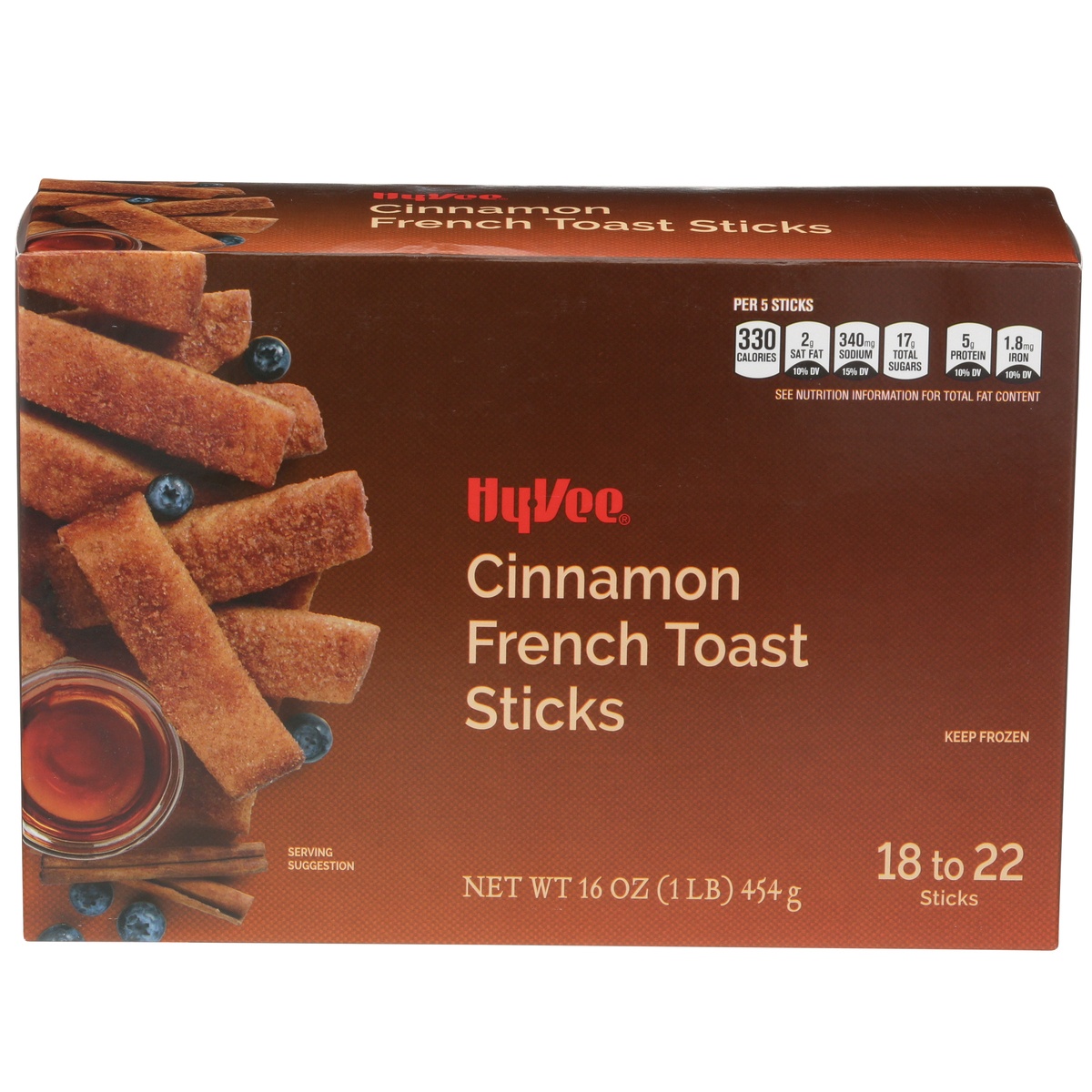 slide 1 of 1, Hy-vee Cinnamon French Toast Sticks, 18-22 ct; 16 oz