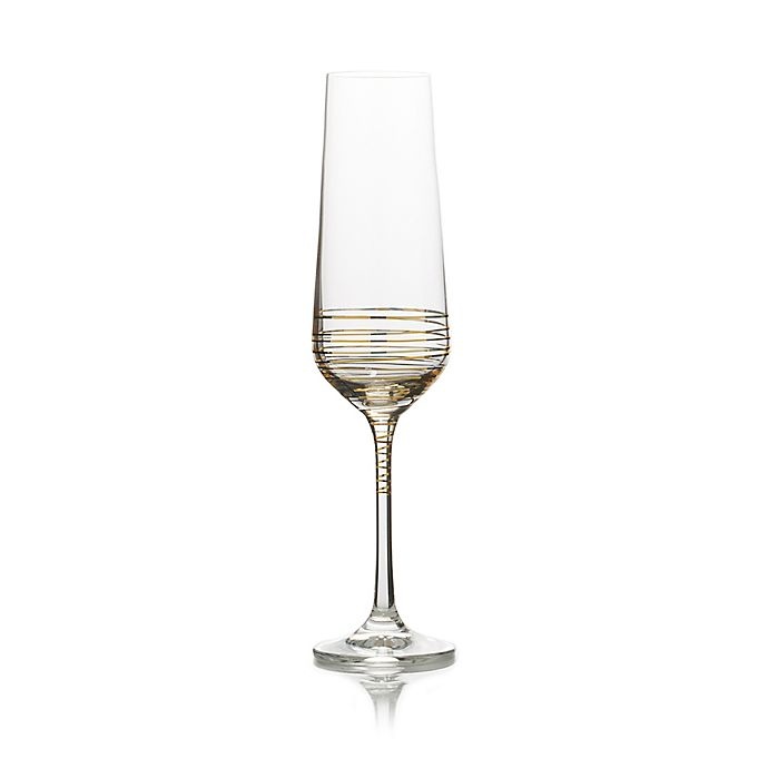 slide 1 of 1, Mikasa Electric Boulevard Champagne Flutes - Gold, 4 ct