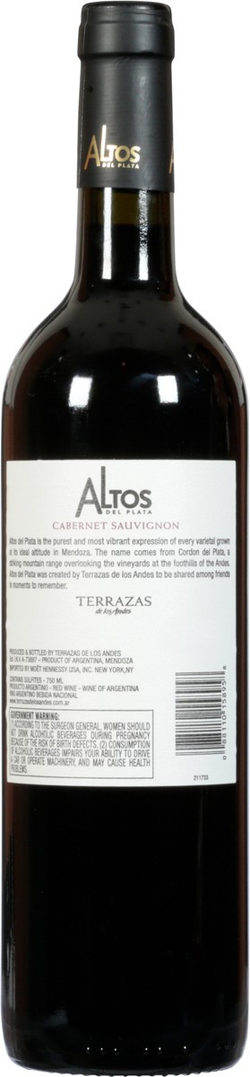 slide 8 of 9, Terrazas de los Andes Cabernet Sauvignon, Altos Del Plata, 2011, 750 ml