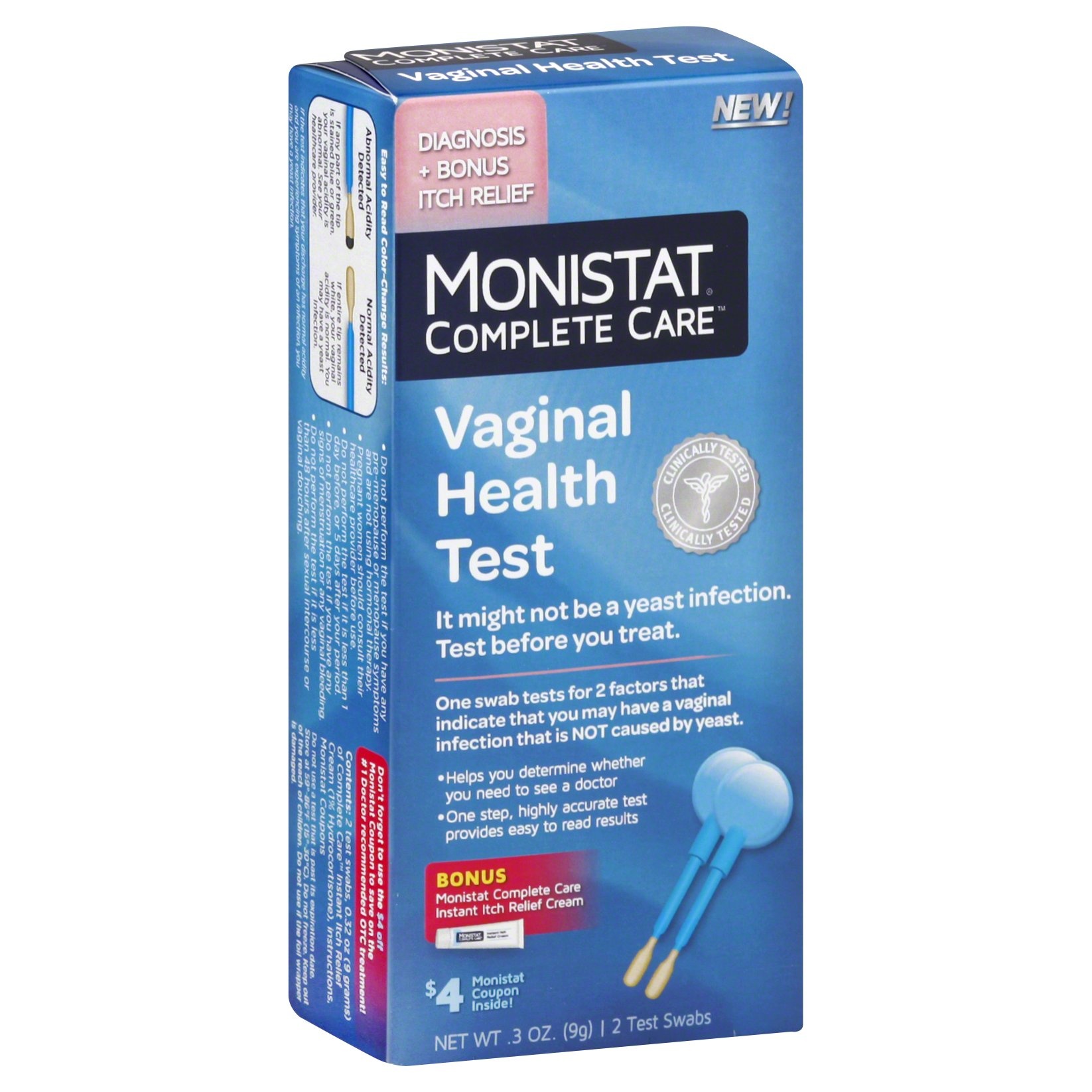 slide 1 of 1, Monistat Complete Care Vaginal Health Test, 2 ct