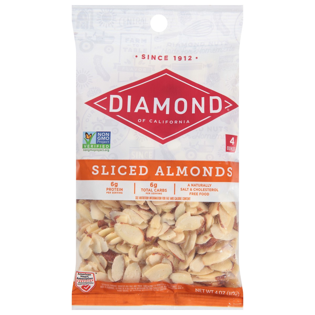 slide 1 of 9, Diamond Nuts Diamond of California Sliced Almonds 4 oz, 4 oz