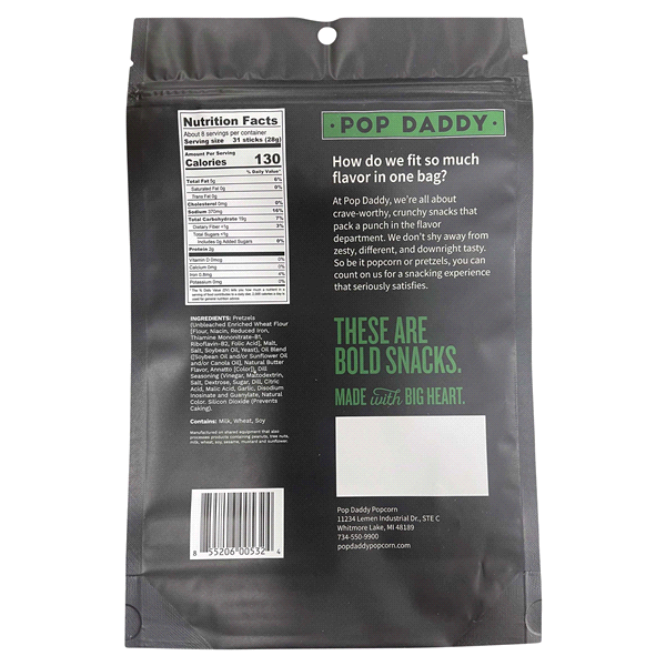 slide 3 of 5, Pop Daddy Seasoned Pretzels - Dill Pickle, 7.5 oz