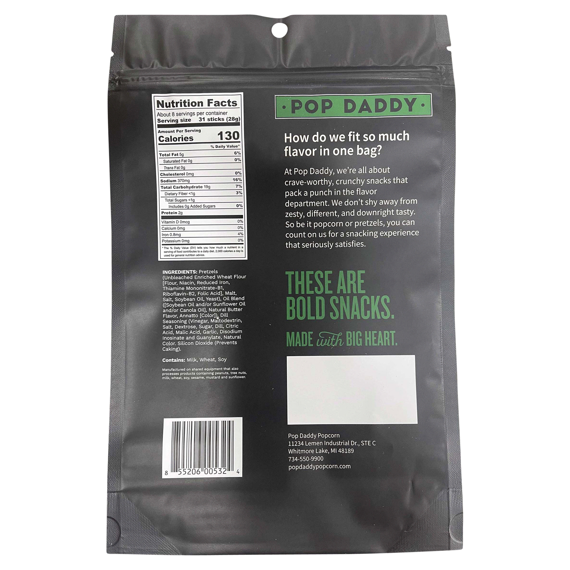 slide 4 of 5, Pop Daddy Seasoned Pretzels - Dill Pickle, 7.5 oz