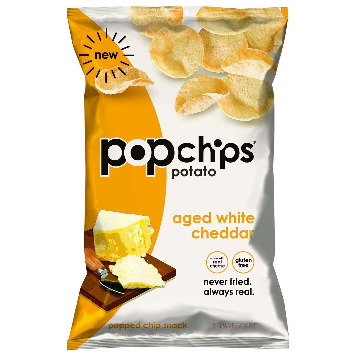 slide 1 of 6, popchips Potato Chips, Aged White Cheddar, 5 oz