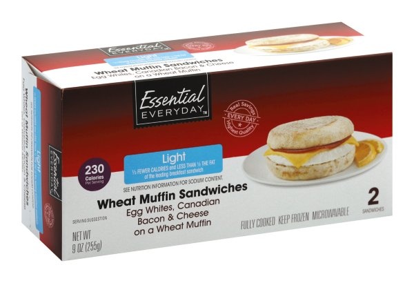 slide 1 of 1, Essential Everyday Canadian Bacon Egg Muffin, 2 ct