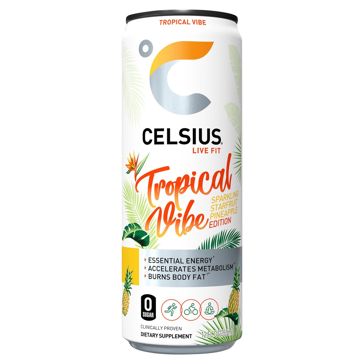 slide 1 of 6, CELSIUS Energy Drink Tropical Vibe - 12 fl oz, 1 ct