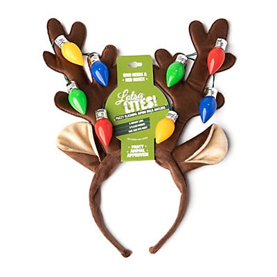 slide 1 of 1, DM Merchandising Lotsa Lites Fuzzy Flashing Jumbo Bulb Antlers, 1 ct