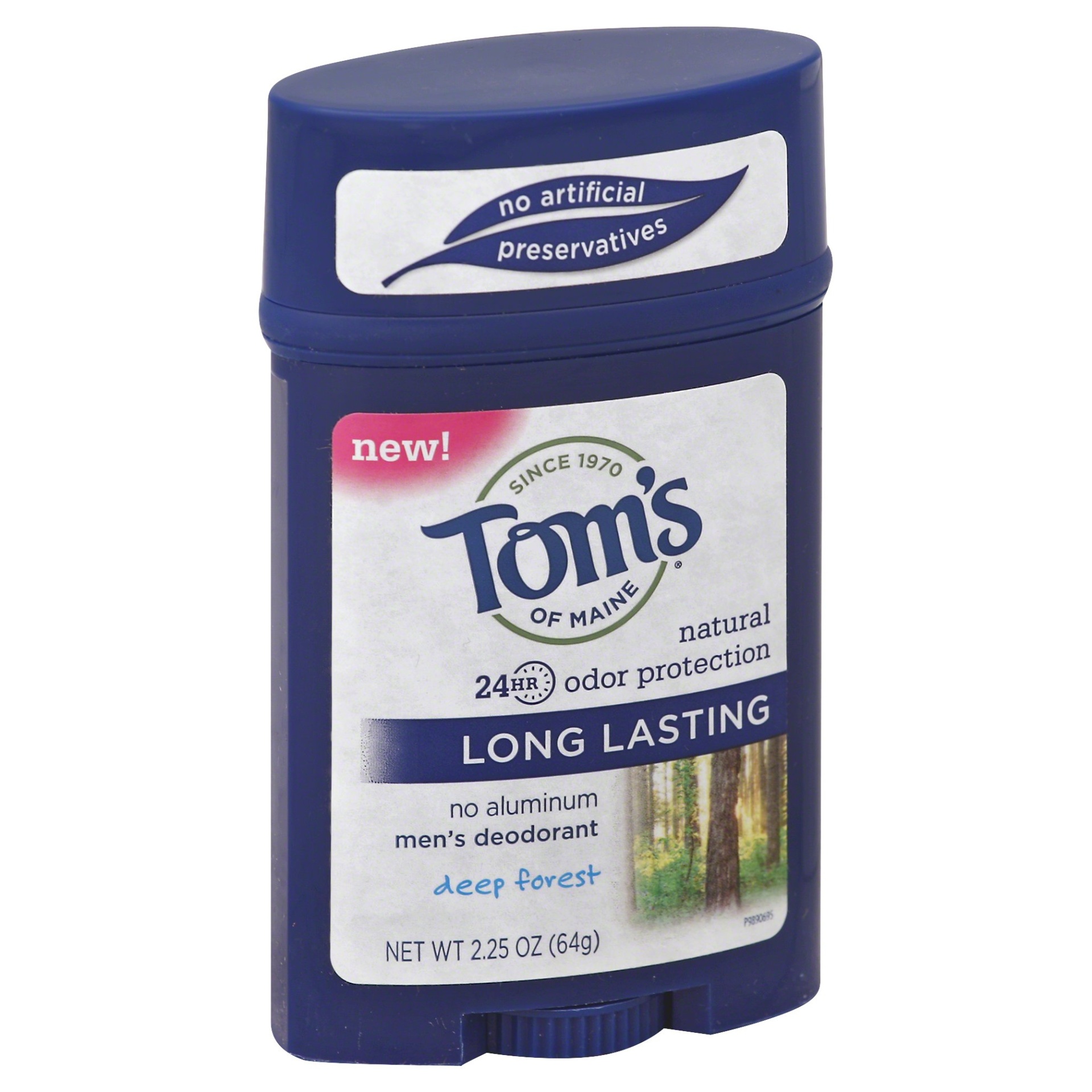 slide 1 of 2, Tom's of Maine Deep Forest Natural Deodorant Stick For Men, 2.25 oz