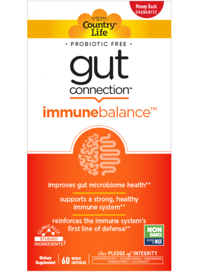 slide 1 of 1, Country Life Gut Connection Immune Balance (Veggie Caps), 60 ct