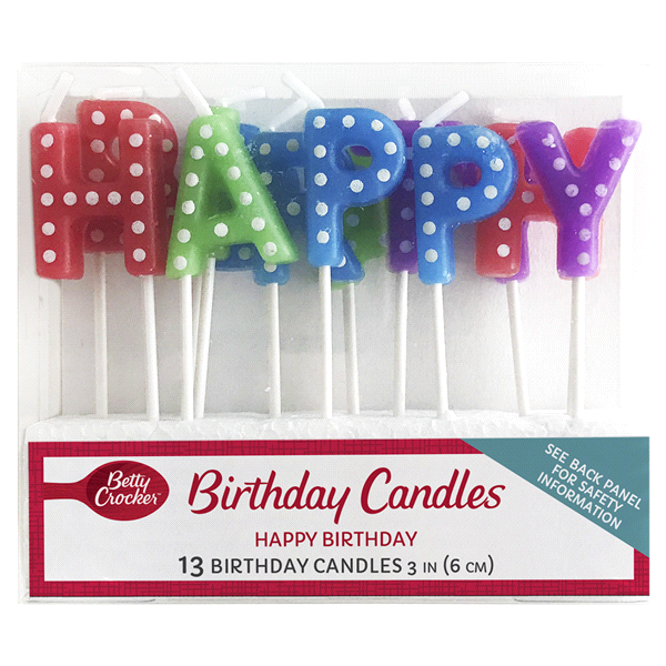 slide 1 of 1, Betty Crocker Rainbow Birthday Candle, 13 ct