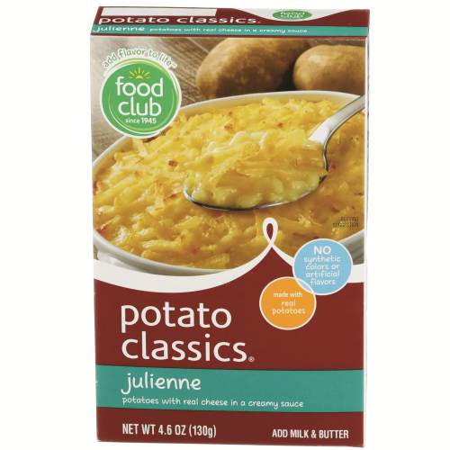 slide 1 of 1, Food Club Potato Classics, Julienne Potatoes With Real Cheese In A Creamy Sauce, 4.6 oz