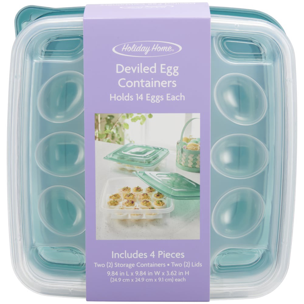 slide 3 of 4, Holiday Home® Easter 14 Capacity Deviled Egg Tray With Lid, 1 ct