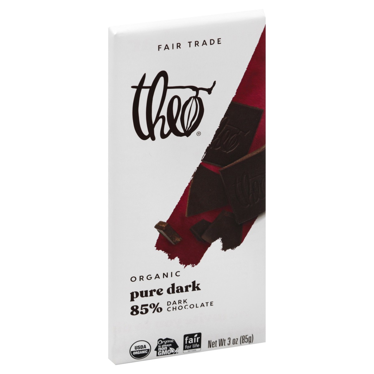 slide 9 of 12, Theo Organic 85% Pure Dark Dark Chocolate 3 oz, 3 oz