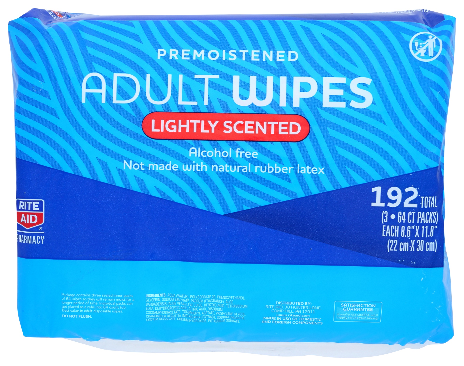 slide 1 of 2, Rite Aid Adult Wipes, Lightly Scented, 192 ct