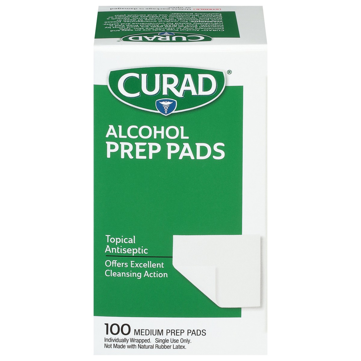 slide 1 of 5, Curad Topical Antiseptic Medium Prep Pads 100 ea, 1 ct