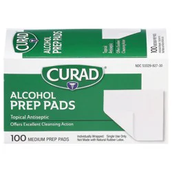 Curad Topical Antiseptic Medium Alcohol Prep Pads 100 ct