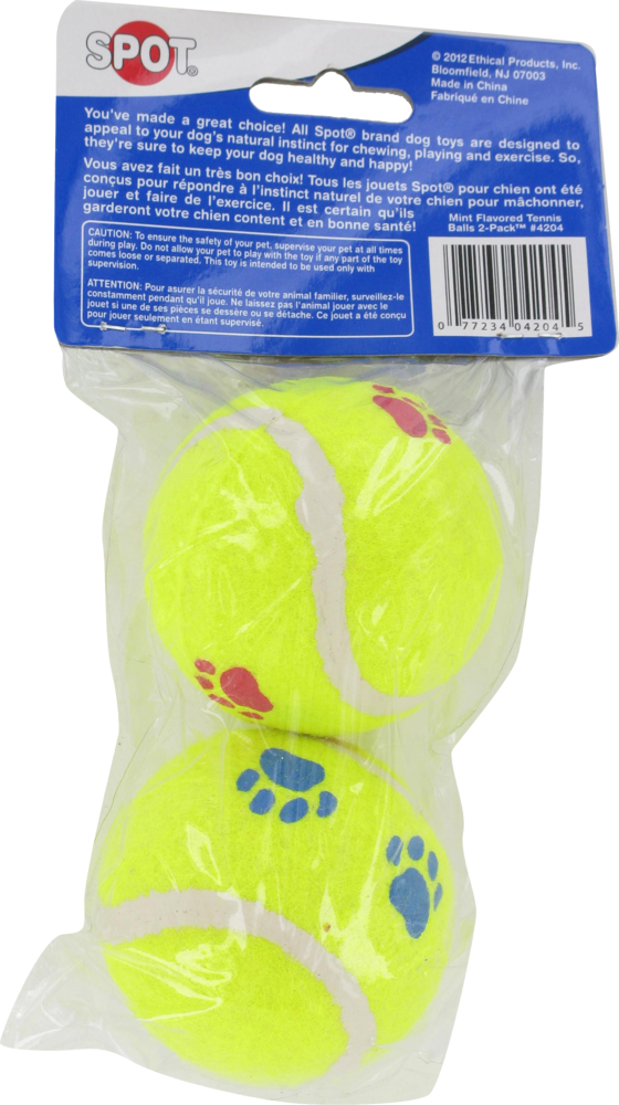 slide 3 of 4, SPOT Dog Toy, Tennis, Mint Tennis Balls, 2 ct