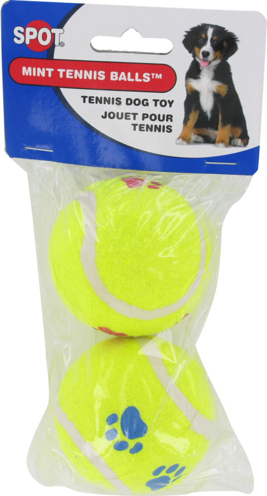 slide 1 of 4, SPOT Dog Toy, Tennis, Mint Tennis Balls, 2 ct