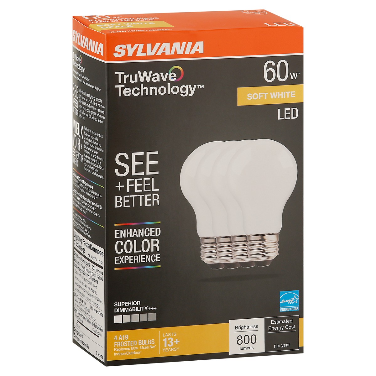 slide 5 of 9, Sylvania 40 Watt White Dimmable, 4 ct