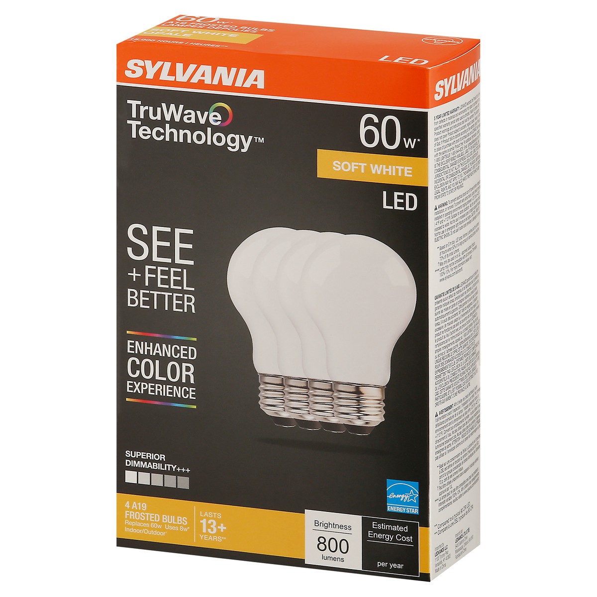slide 7 of 9, Sylvania 40 Watt White Dimmable, 4 ct