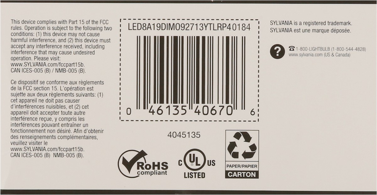 slide 6 of 9, Sylvania 40 Watt White Dimmable, 4 ct