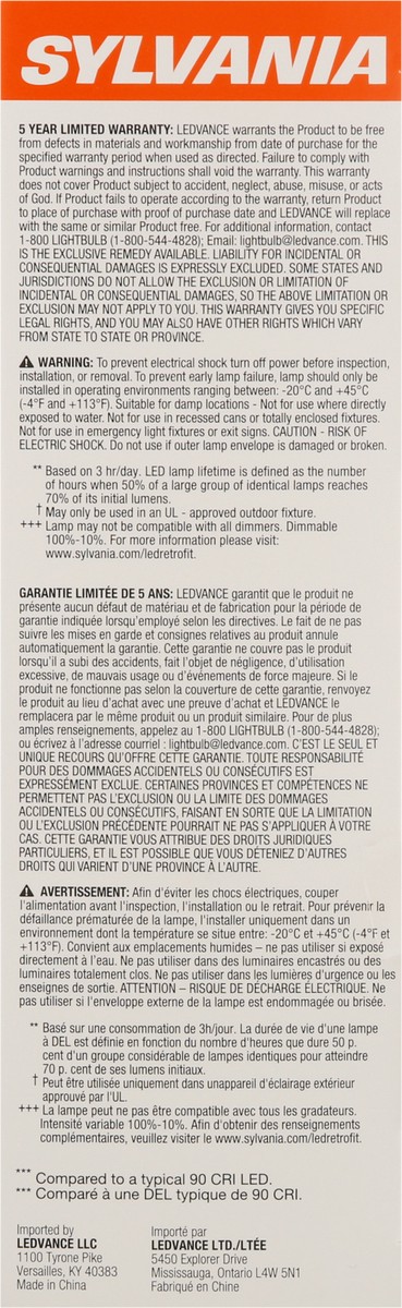 slide 4 of 9, Sylvania 40 Watt White Dimmable, 4 ct